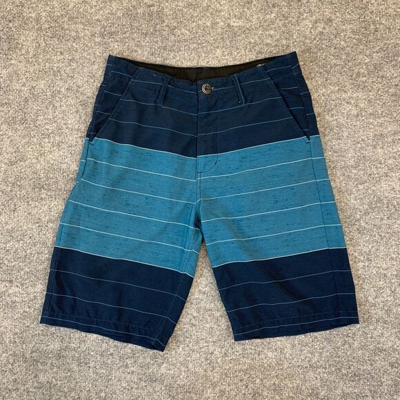 Volcom Hybrid Shorts Big Boys Youth 28 Blue Striped Frickin V4S Mixed Surf Turf - Picture 2 of 13